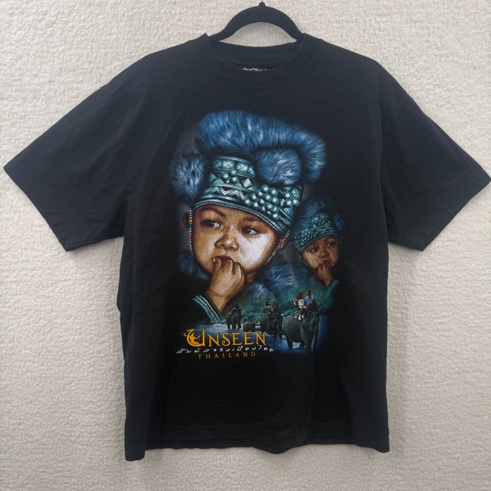 Vintage Rock Chang Mens T-Shirt Size L Unseen Thailand Large Graphic Black